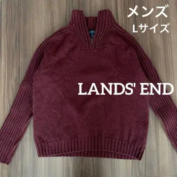 랜즈엔드 LANDS' END 버건디 하프 지퍼 니트 L