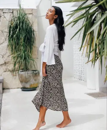 [택 포함 새상품] turquoise blue co. 스커트 꽃무늬