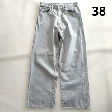 새상품급 프레임워크 2024 와이드 데님 스트레이트 팬츠 38 그레이