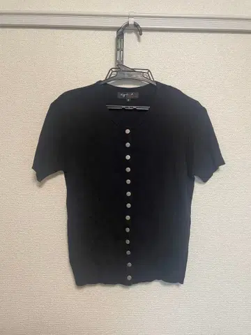 아그네스베 블랙 반팔 가디건 size2