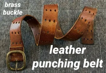 빈티지 디테일 펀칭 벨트 놋쇠 버클 브라스 가죽