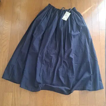 무인양품 면 보일 개더 스커트 L 다크 네이비 미사용 새상품