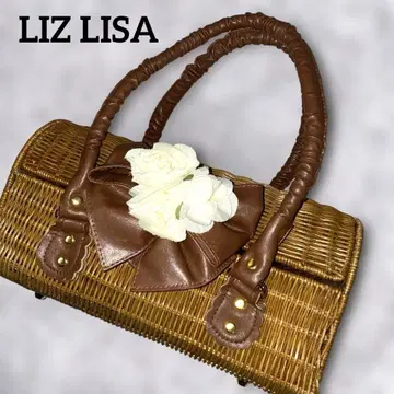 리즈리사 LIZ LISA 위커 바스켓백 꽃 장식 리본 토트백