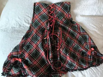 BODY LINE 체크 무늬 플리츠 스커트