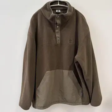 LOGOS 브라운 하프 지퍼 플리스 자켓 LL