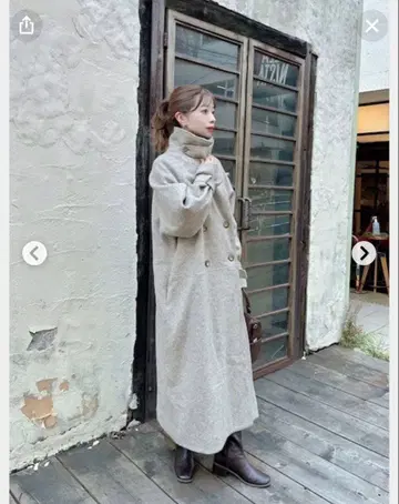 카스타네 하이넥 롱 코트