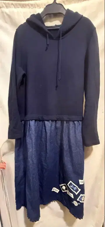 핑크하우스 와펜 데님 후드티 원피스 카네코 이사오 원더풀 월드