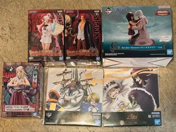 [재고 처분] 원피스 피규어 4체 세트 & 메모리얼 색지 2장 반다이