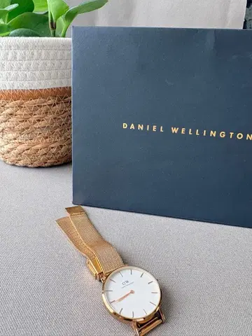 다니엘 웰링턴 DW 손목시계 메쉬 골드 배터리 방전