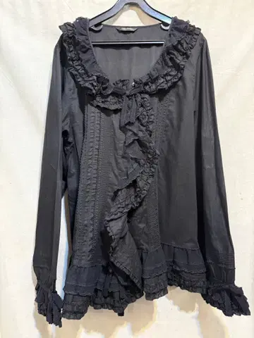 핑크하우스 블랙 프랑스 레이스 블라우스 카네코 이사오 원더풀 월드