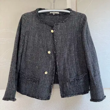 45rpm 45R 트위드 린넨 볼레로 자켓