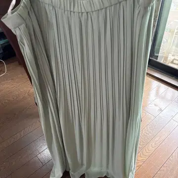 뉴요커 빅 사이즈 21호 민트 그린 플리츠 스커트