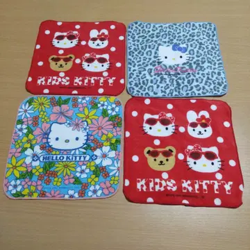 헬로키티 푸치 타월 4개 세트. 레트로