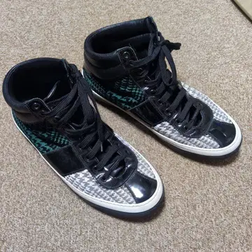 JIMMY CHOO 하이컷 스니커즈 블랙/그린