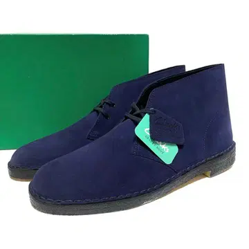 미사용 클락스 스웨이드 가죽 디저트 부츠 네이비 영국제 데드스탁