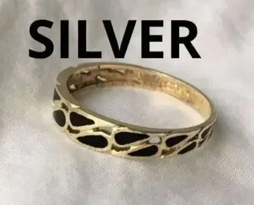 빈티지 물방울 무늬 골드 코팅 반지 SILVER 에나멜