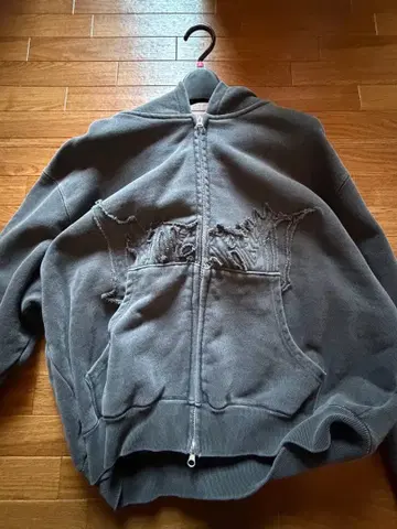 bless u pigment zip hoodie 짧은 기장 박스 실루엣