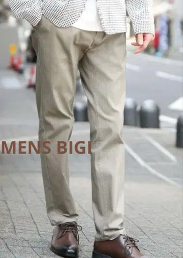 MEN'S BIGI 하이퍼 스트레치 해린본 팬츠 미사용 새상품