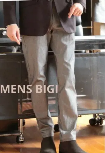 MEN'S BIGI 하이퍼 스트레치 해린본 팬츠 미사용 새상품