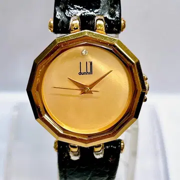 [오늘 종료] 던힐 여성용 12각 손목시계 골드 가죽 벨트