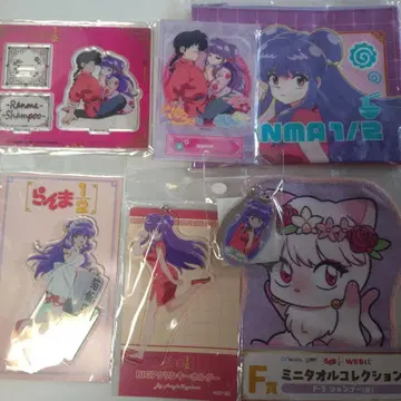 란마 1/2 샴푸 아크릴 스탠드 파우치 타월 굿즈 6종 세트