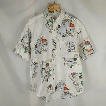 PAO CLUB 반팔 셔츠 지도 기구 LL 아이보리 코튼 B4880