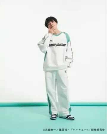 RAGEBLUE 하이큐!! 자수 프린트 맨투맨 크루 아오바죠사이