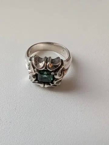 실버 그린 컬러 스톤 반지 18호