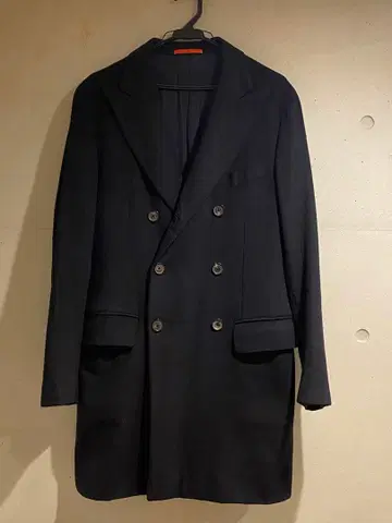 최종 가격 이자이아 캐시미어 100% 체스터 코트 네이비 더블 48