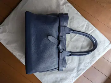 츠치야 가방 네이비 가죽 핸드백