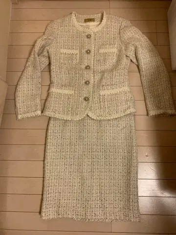 Paul Stuart 화이트 트위드 수트 42 사이즈