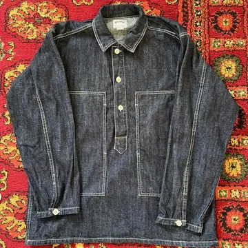 HOUSTON 휴스턴 코튼 데님 풀오버 셔츠 indigo M