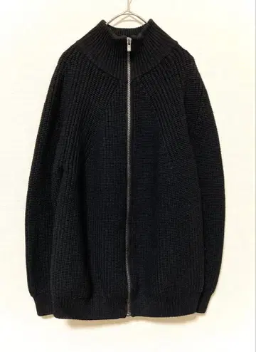 바토너 BATONER 블랙 울 드라이버즈 니트 집업