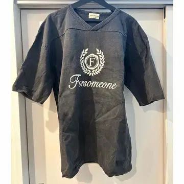 Forsomeone 풋볼 T셔츠 XL v넥 반팔 그레이
