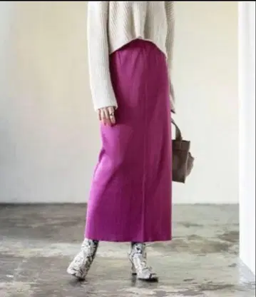 Noble 명품 톱니 골지 스커트 40 제조 중지 핑크