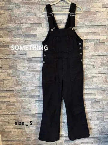 SOMETHING 오버롤 블랙 S