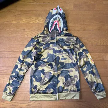 에이프풍 카모플라쥬 상어 디자인 후드티