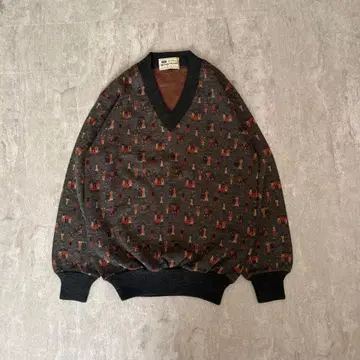 90's vintage 니트 스웨터 올 패턴 아메카지 시티 아카이브