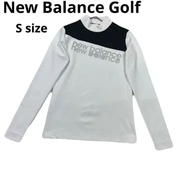 미사용급 new balance 긴팔 하이넥 셔츠 화이트/네이비 봄/여름