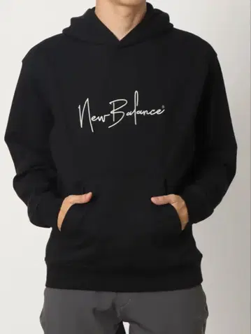 New Balance 블랙 후드 부착 후드티