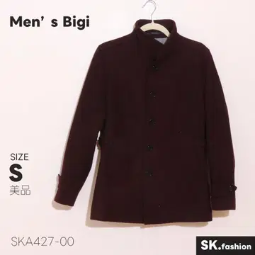 새상품급 Men's Bigi 아우터 롱 코트 긴팔 헤링본 무늬