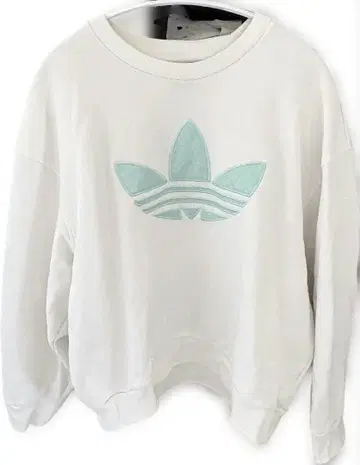 adidas 트레포일 맨투맨 S 화이트 민트 로고 IS3864 새상품급