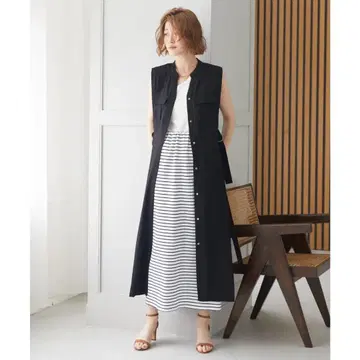 DOUX ARCHIVES 사파리 베스트 원피스