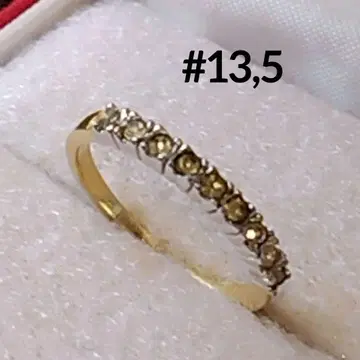 골드와 실버 컬러 이터니티 반지 크리스탈 스톤 13.5호