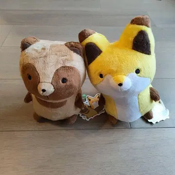 너구리와 여우 봉제 인형 S
