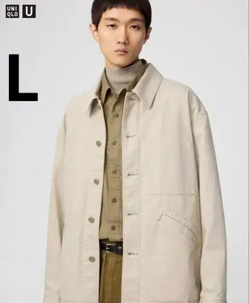 유니클로 U 오버 사이즈 컬러 데님 자켓 내추럴 L