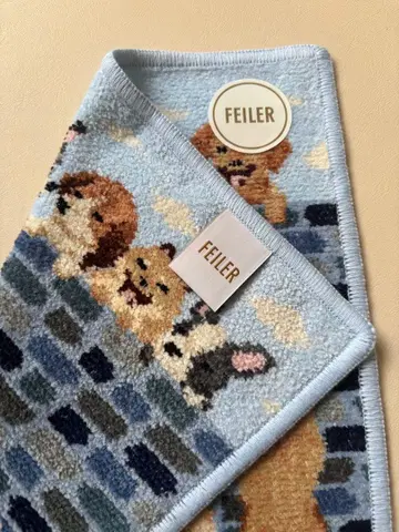 페이러 파피 손수건 블루 강아지 FEILER