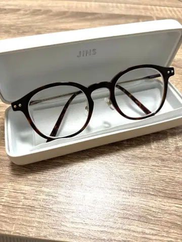 새상품 JINS 안경 브라운 사각형 안경 케이스 포함