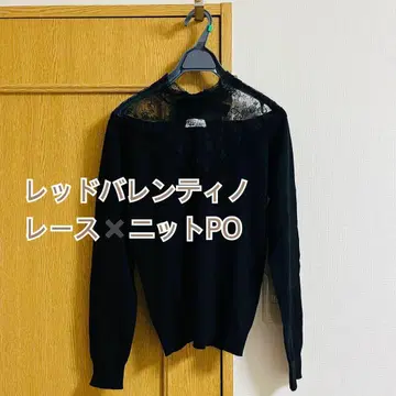 가격 인하! 레드 발렌티노 레이스 x 니트 PO 블랙