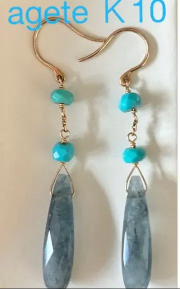 새상품급 agete K10 터콰이즈 래브라도 라이트 귀걸이